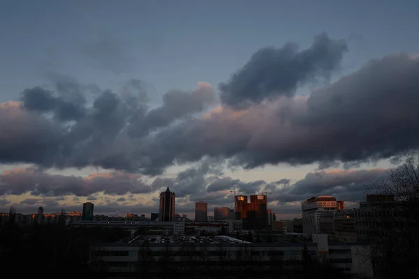 Hermosa Noche Cielo Noviembre Moscú — Foto de Stock