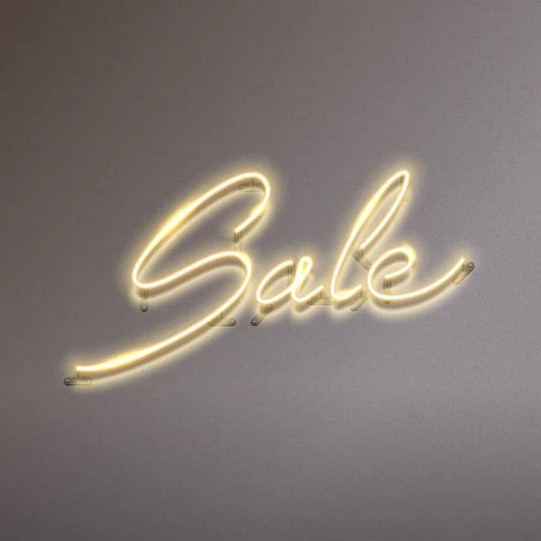 Prodej Zářící Neonový Nápis Tmavém Pozadí Royalty Free Stock Vektory