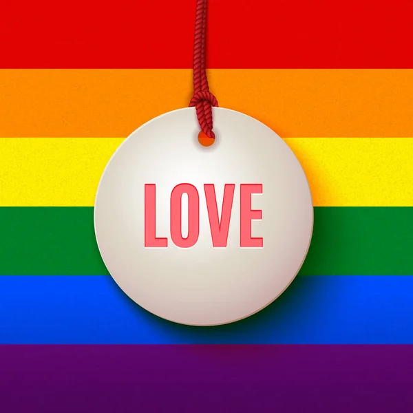 Renkli Lgbt Gurur Tebrik Kartı Eşcinsel Aşk Kutlama — Stok Vektör