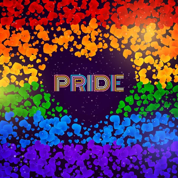Kleurrijke Lgbt Pride Wenskaart Homo Liefde Feest — Stockvector