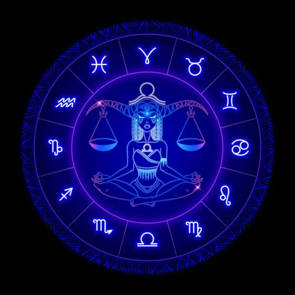 Signo Del Zodíaco Libra Símbolos Del Horóscopo — Vector de stock