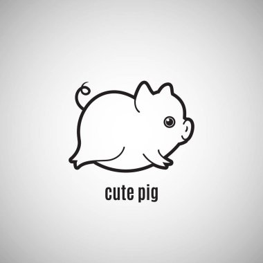 Sevimli küçük domuz simgesi, yeni yıl 2019