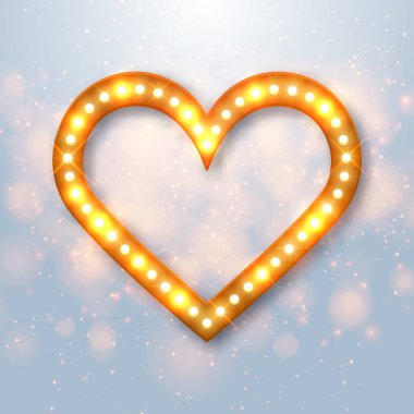 Neon kalpli çerçeve mavi arka plan üzerinde parlayan