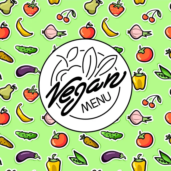 Vegan Food Menu Restaurant Advertisement — Stock Vector