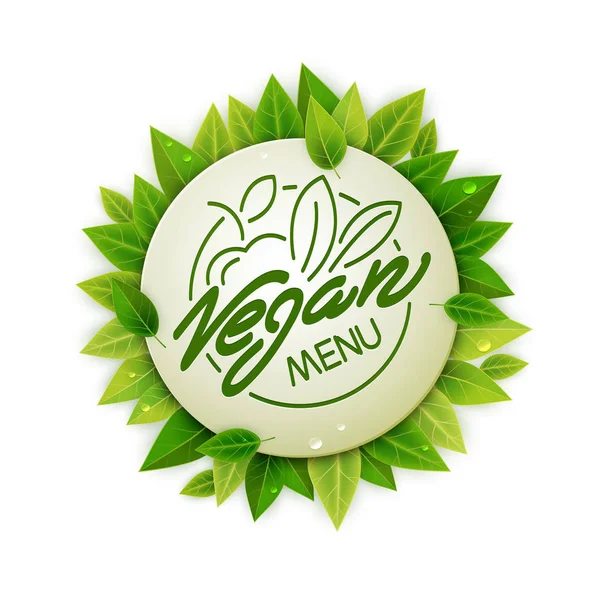 Menú Comida Vegana Restaurante Anuncio — Vector de stock