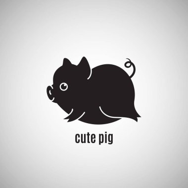 Sevimli küçük domuz simgesi, yeni yıl 2019, Çin burç sembolü, illüstrasyon vektör