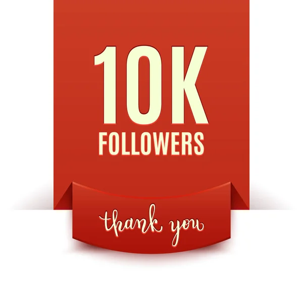 10K Seguidores Banner Medios Sociales Felicitación Celebración Ilustración Vectores — Vector de stock