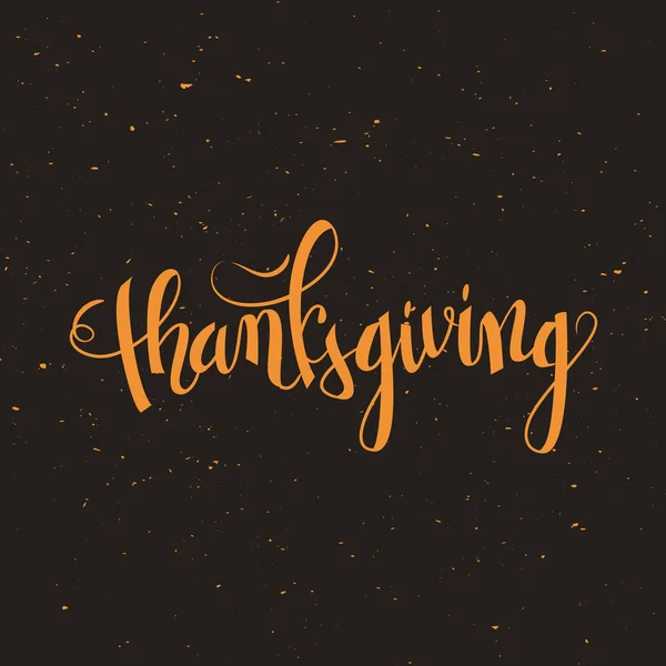 Joyeux Thanksgiving Affiche Vacances Stylo Calligraphie Brosse Illustration Vectorielle — Image vectorielle