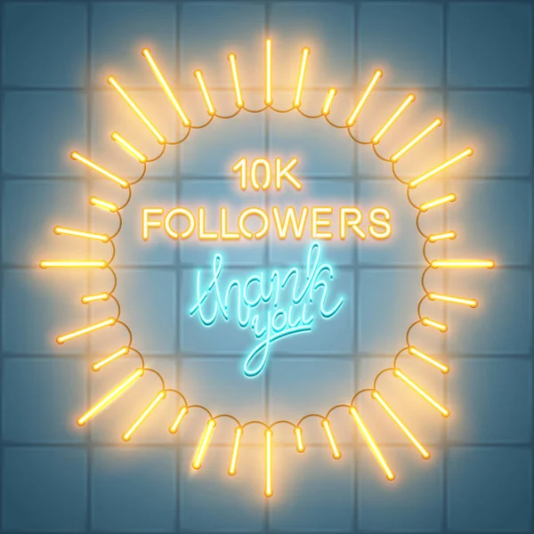 10K Seguidores Banner Medios Sociales Felicitación Celebración Ilustración Vectores — Archivo Imágenes Vectoriales