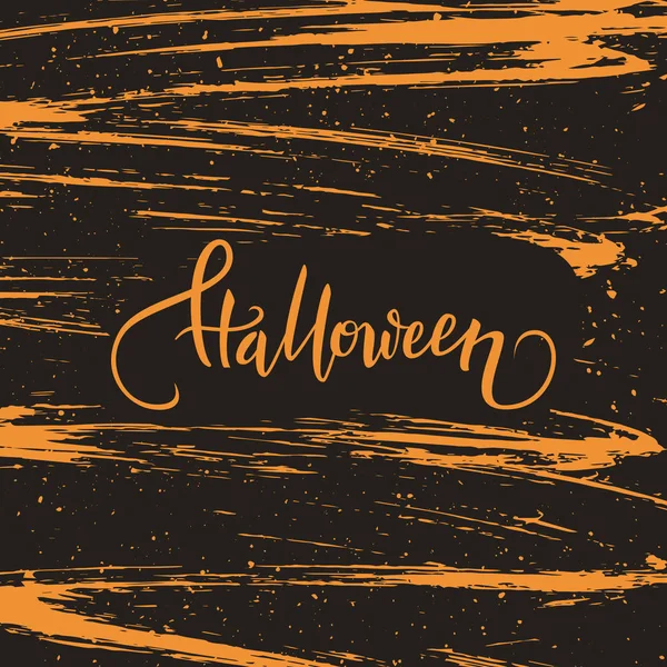 Diseño Texto Caligráfico Halloween Sobre Fondo Trazo Pintura Gruesa Ilustración — Vector de stock