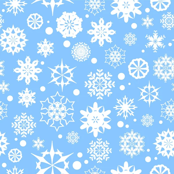 Sneeuwvlokken Naadloze Vector Patroon Textuur Voor Wallpapers Opvulpatronen Web Pagina — Stockvector