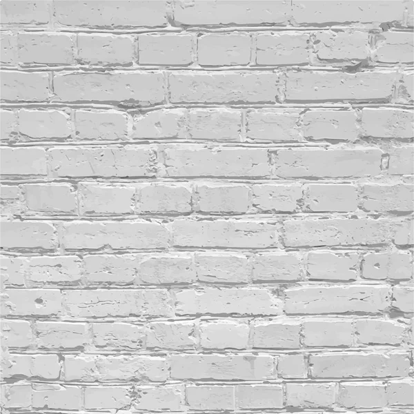 現実的な白いれんが造りの壁テクスチャ 背景テンプレート ベクトル イラスト — ストックベクタ