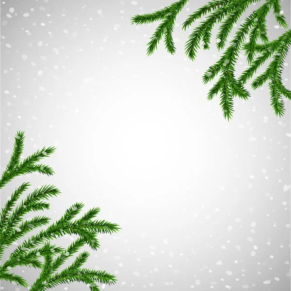 Χριστουγεννιάτικο Φόντο Κλαδιά Έλατου Διακοσμητικό Πλαίσιο Θέση Για Κείμενο Εικονογράφηση — Διανυσματικό Αρχείο