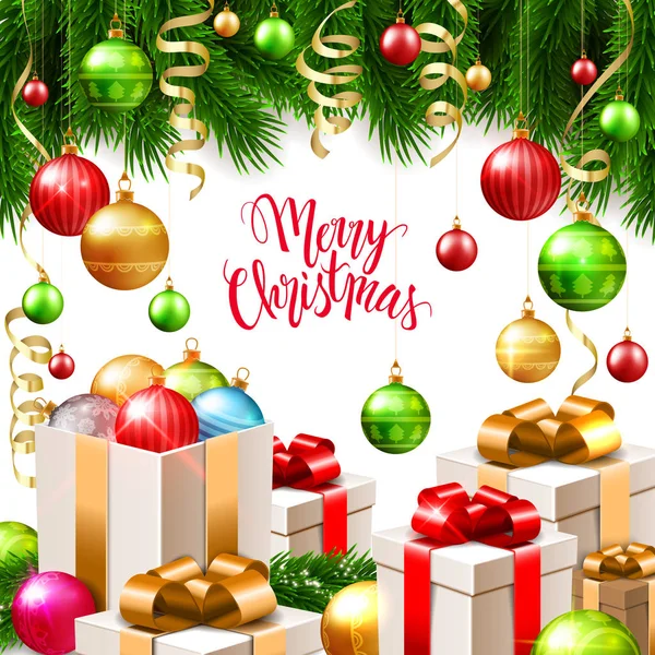 Merry Christmas banner, decorative background.