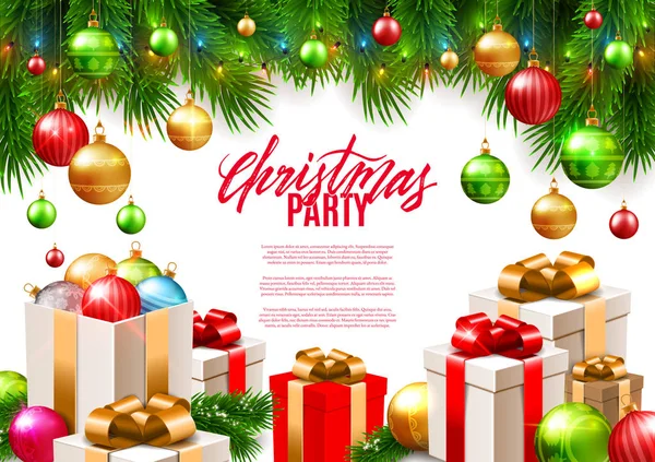 Merry Christmas Banner Decorative Background — Stock Vector