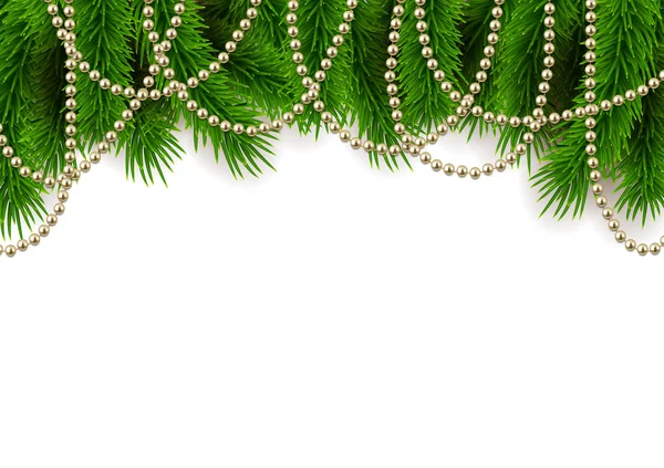 お祭り冬の背景に緑のモミの枝 コピー スペース — ストックベクタ