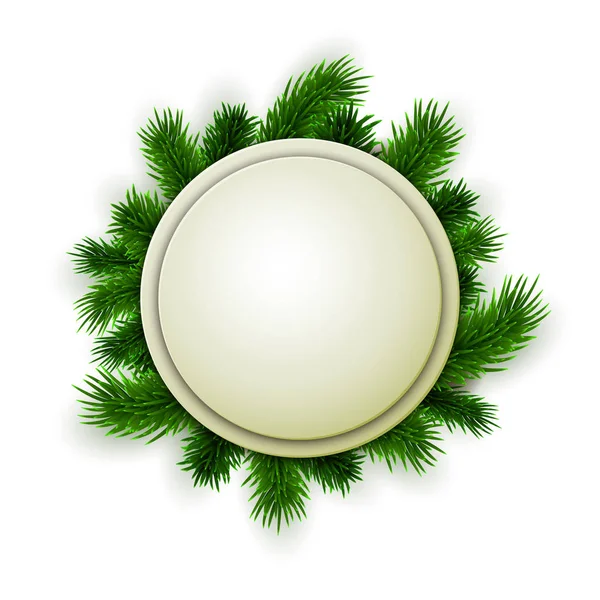 Feestelijke Winter Achtergrond Met Groene Fir Takken Kopie Ruimte — Stockvector