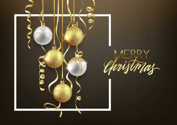 Merry Christmas Banner Decoratieve Achtergrond — Stockvector