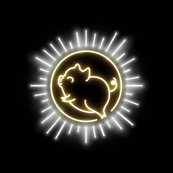 Nový Rok 2019 Plakát Symbolem Horoskopu Prase — Stockový vektor