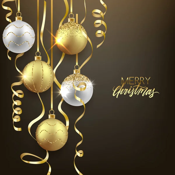 Merry Christmas Banner Decoratieve Achtergrond — Stockvector