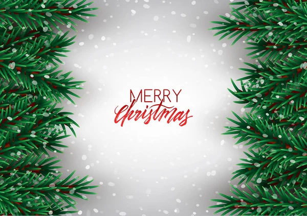 Merry Christmas Decoratieve Achtergrond Met Spar Boomtakken — Stockvector