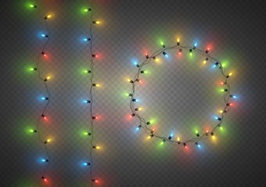 Dekoratif renkli Işık Ampüller, çelenk koymak, Noel dekorasyon.