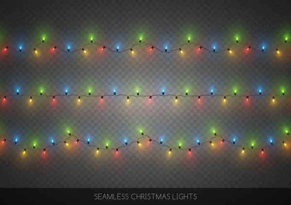 Dekorativní Barevné Žárovky Sada Girlandy Vánoční Dekorace — Stockový vektor