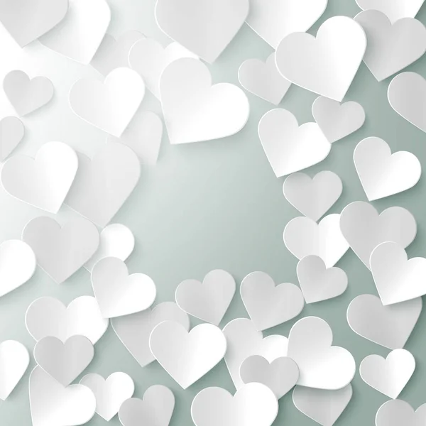 Papier Coeurs Romantique Valentine Fond Modèle Illustration Vectorielle — Image vectorielle