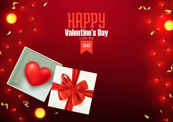 Happy Valentine Day Samenstelling Hou Van Briefkaart Banner Achtergrond Template — Stockvector