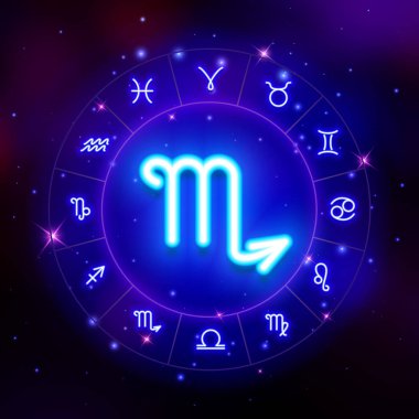 Akrep Burcu, burç sembolü, illüstrasyon vektör