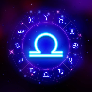 Terazi burç, burç sembolü, illüstrasyon vektör