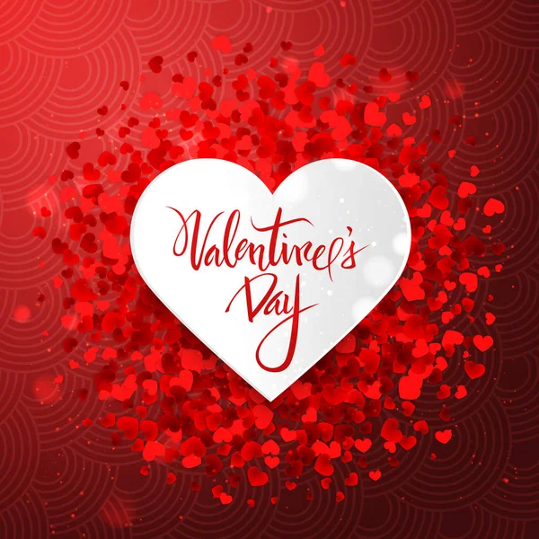 Valentine Day Romantic Love Postcard Vector Illustration — Stock Vector