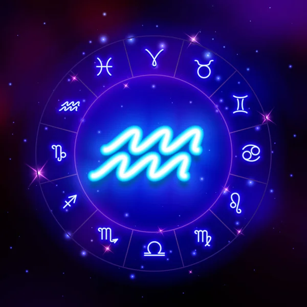 Vattumannen Stjärntecken Horoskop Symbol Vektor Illustration — Stock vektor