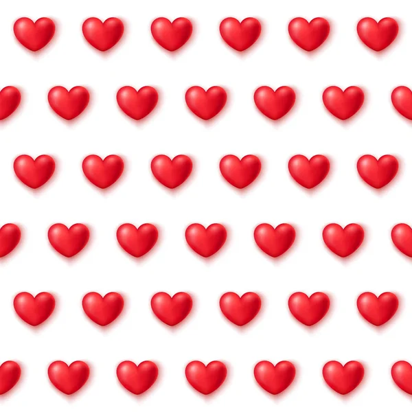 Sevimli Kırmızı Kalpler Seamless Modeli Sevgililer Günü Doku Duvar Kağıtları — Stok Vektör