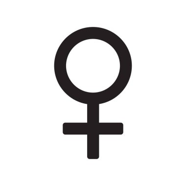 Kadın sembol simgesini işaret izole üzerinde beyaz, vektör çizim