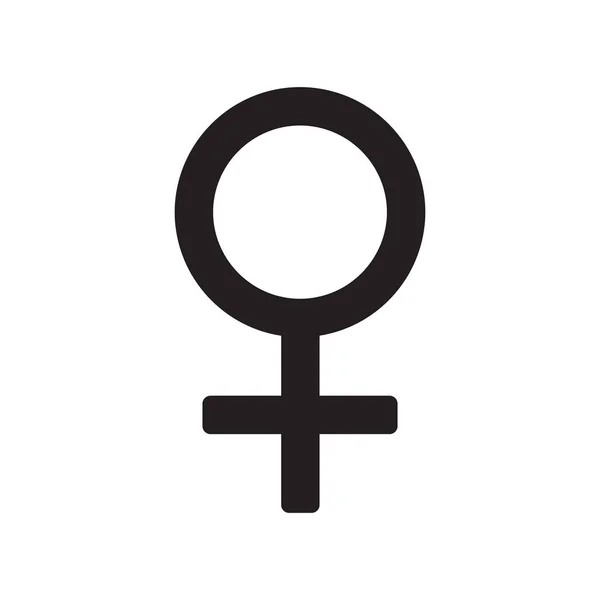 Signo Icono Símbolo Femenino Aislado Blanco Ilustración Vectorial — Archivo Imágenes Vectoriales