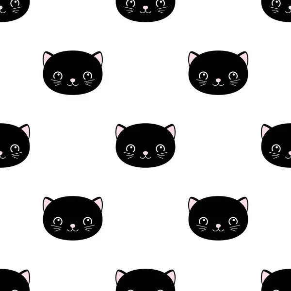 かわいい猫シームレスなパターン、小さな子猫、ウォールパペのためのテクスチャ — ストックベクタ