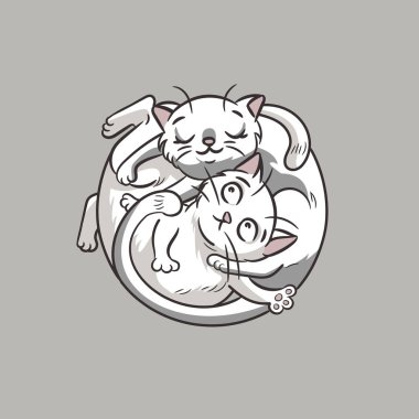 Aşk afişsevimli kediler, romantik kartpostal, Sevgililer Günü, ve