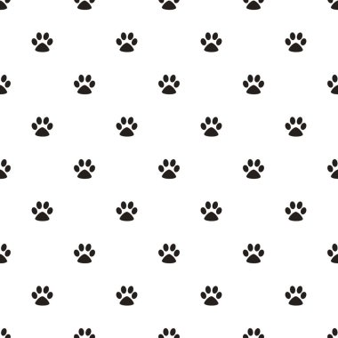 Sevimli pençe dikişsiz desen, kedi ayak adımları, evcil hayvan tasarımı. Doku f