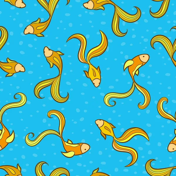 Cute marine seamless pattern with fish. Texture for wallpapers, — Stock Vector