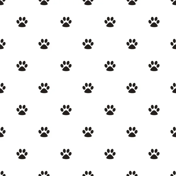 Lindo patrón sin costuras pata, pasos de pies de gato, diseño de mascotas. Textura f — Vector de stock