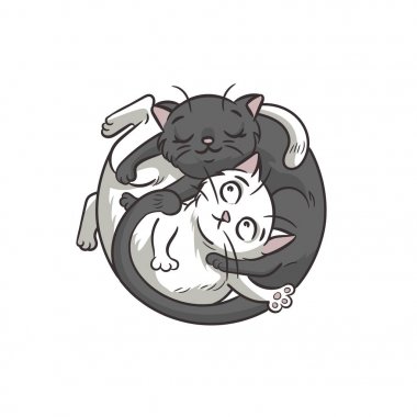 Aşk afişsevimli kediler, romantik kartpostal, Sevgililer Günü, ve