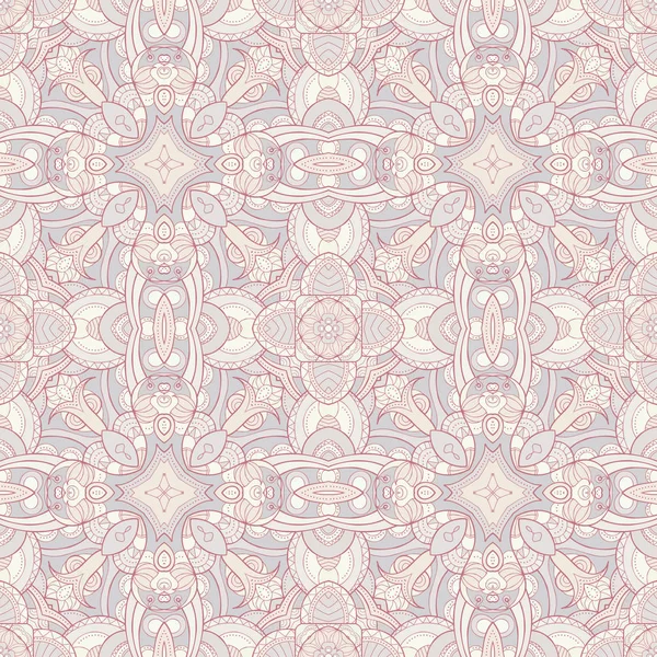 Abstract ornamental seamless pattern in light colors, kaleidosco — Stock Vector