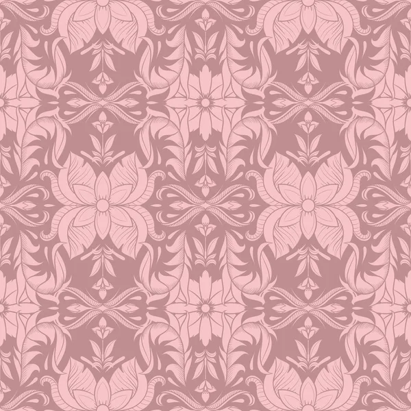 Motif floral ornemental rétro sans couture, vintage. Texture pour w — Image vectorielle