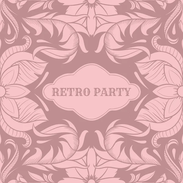 Retro Party Card, 1920 stil Art Deco ram, Vintage ornament, t — Stock vektor
