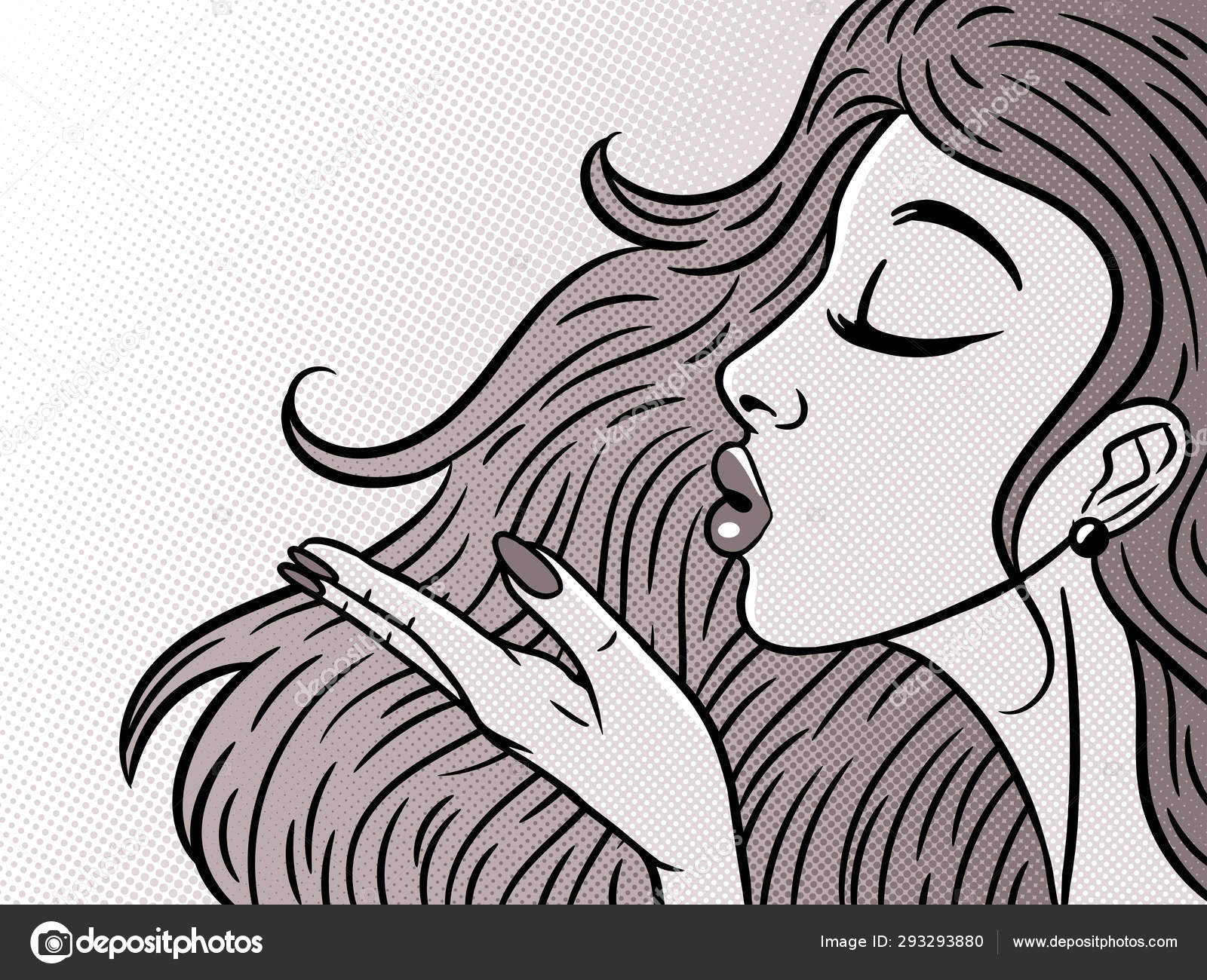 Comic Style Pop Art Girl In Profile Blowing A Kiss Beautiful Wo Vector Image By C Littlepaw Vector Stock Comic Style Pop Art Girl In Profile Blowing A Kiss Beautiful Wo Vector Image By C Littlepaw Vector Stock