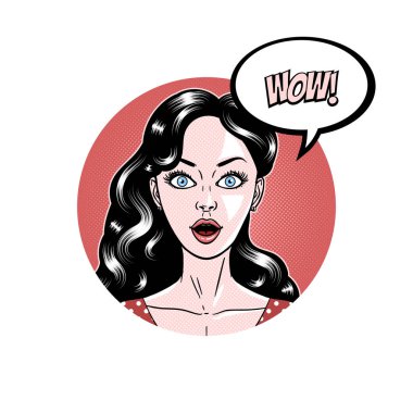 Komik tarzı güzel genç kadın ifade şaşırttı, açık mou