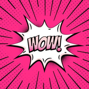 Komik tarzı metin, Wow ses efekti, konuşma balonu, pop art adver