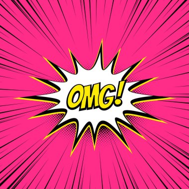 Komik tarzı metin, Omg ses efekti, konuşma balonu, pop art adver