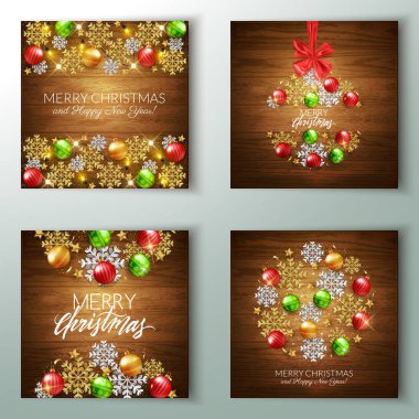 Mutlu Noeller ve Mutlu Yıllar dekoratif afiş seti, ş